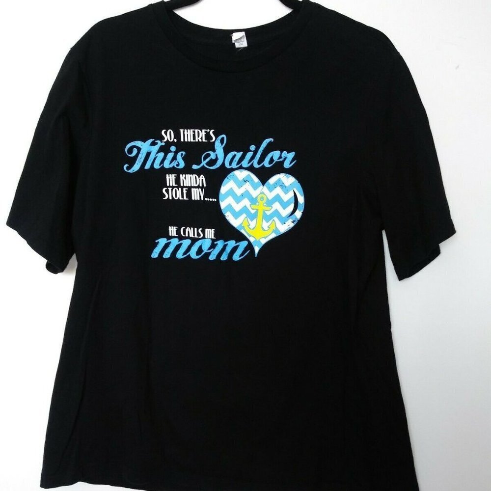 Military Mom T Shirt Navy/Sailor Son Bella Missy
